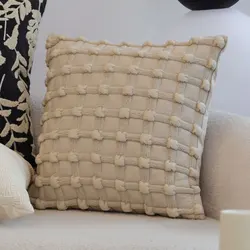 Funda Cojines De 45x45 Khaki Plaid Decorative Pillow Cover for Sofa Living Room Soft Creative Pillowcase Nordic Cushion Cover