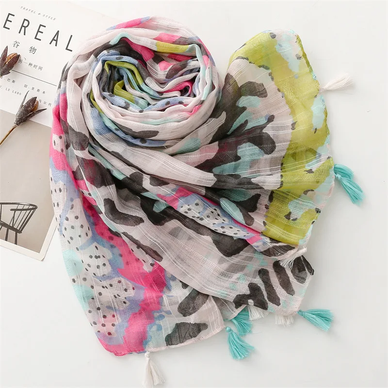 Winter Scarves for Women Korean Fashion Luxury Brand Scarves Woman Long Printed Scarf Women's Beach Cape Muslim Hijab