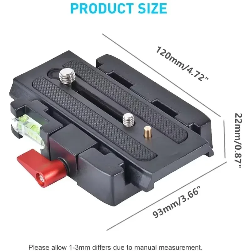 Equipped with Aluminum Alloy QR Clamp,1/4 Inch and 3/8 Inch Screw Holes,Camera Quick Release Board Base Tripod Mounting Adapter