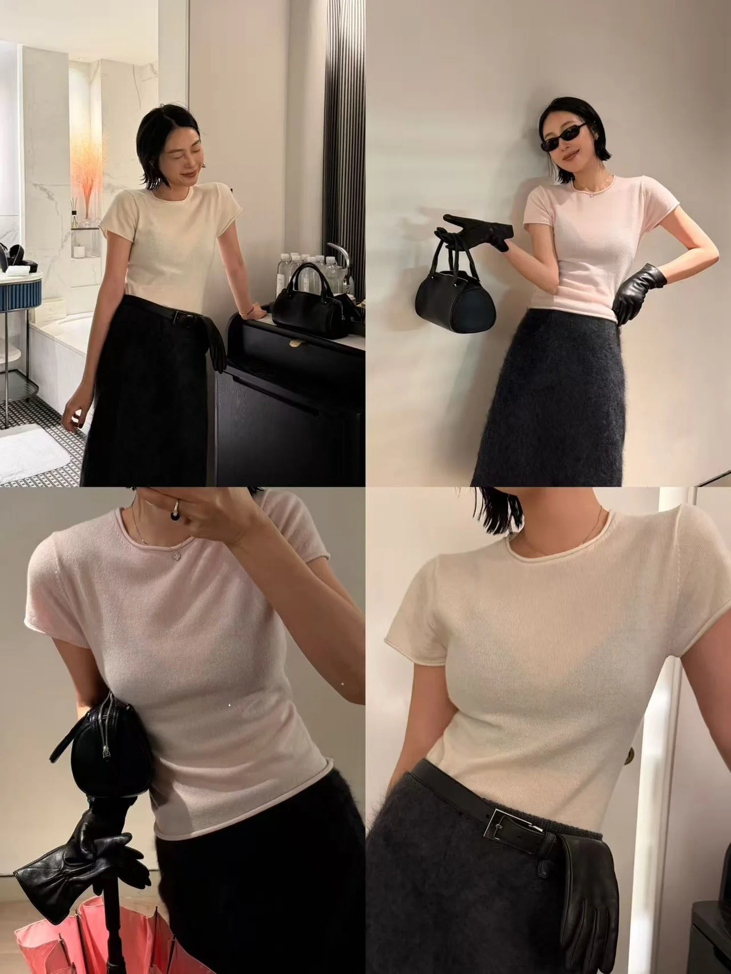 

RIMEFROST 26W 00% Camere Thin T-irt Women's Knittedwear round Ne ort Sve Slim Fit Spring Faion Casual Wear