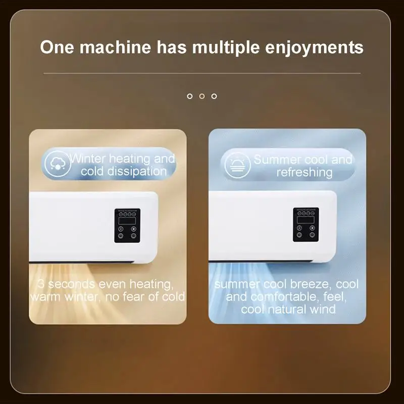 Портативный Настенный Кондиционер с подогревом и охлаждением, бесшумный кондиционер с дистанционным управлением без окон