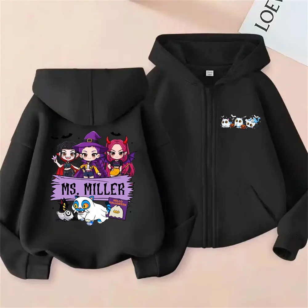 

Kpop Demon Hunters Rumi Mira Zoey Zipper Hoodie Derpy Tiger Graphic Zip Up Jacket Men Women Christmas Halloween Sytle Hoodies