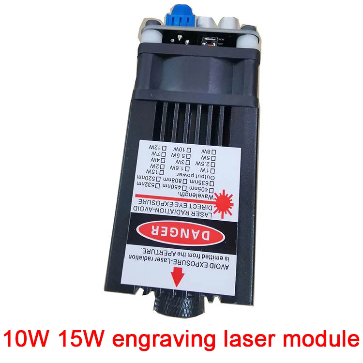 

High-power laser 5W 10W 15W 450NM blue light module laser head engraving and cutting with micro laser engraving