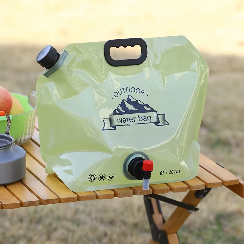 Portable Water Storage Bag Folding Outdoor Sports Camping Large-capacity Mountain Climbing Faucet Plastic Water Bag