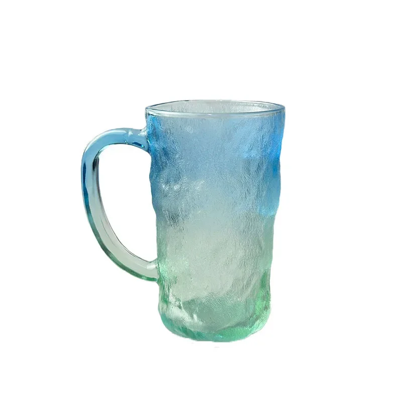 

Retro style glacier pattern glass with handle high value drinking cup household teacup coffee cup i
