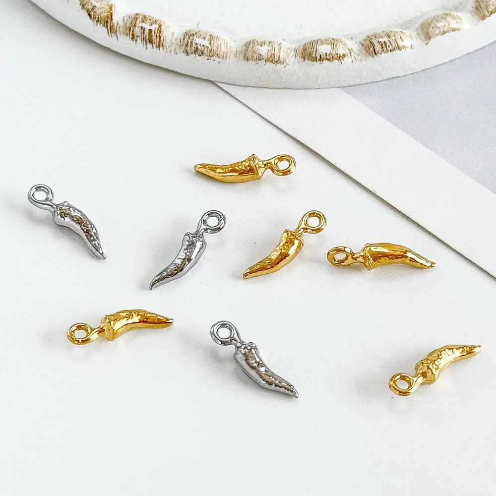 

Cordial Design 100Pcs 3*12MM Jewelry Accessories/Chili Shape/Hand Made/Stainless Steel Pendant/Charms/DIY Earring Making #195309