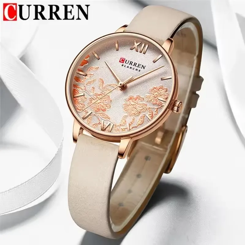 

CURREN 9065 Elegant Women's Quartz Watch Waterproof Top Brand Luxury Classic Bracelet Stainless Steel Leather Women's Watch