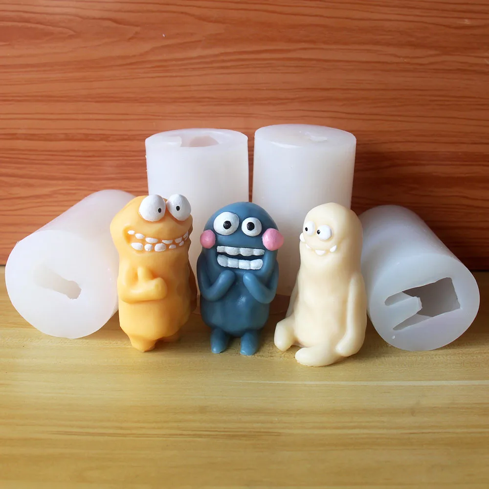 Children's Day Gifts Earth Monster Home Decoration Silicone Mould Handmade Candle Mold Funny Decompression Halloween entertainme