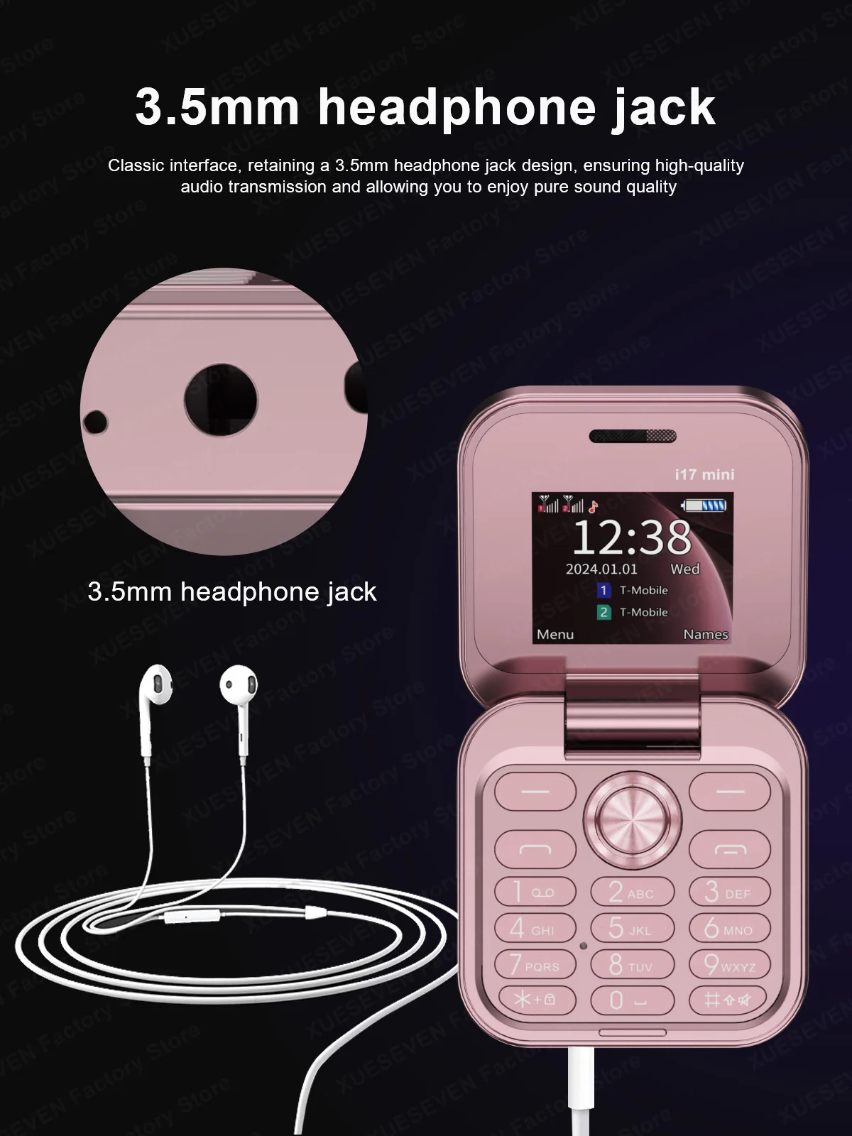 2025 Hot Sale SERVO I17Mini 2G Small Flip Mobile Phone 2 SIM Speed Dial Magic Vioce MP3 Flashlight Mini Fold Cellphone FM Radio