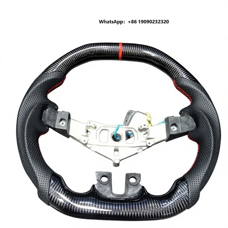 Custom Heating Vibration Stripe Color Perforated Leather Thickened Disk Body Flat Bottom Sport Steering Wheel for LYQ