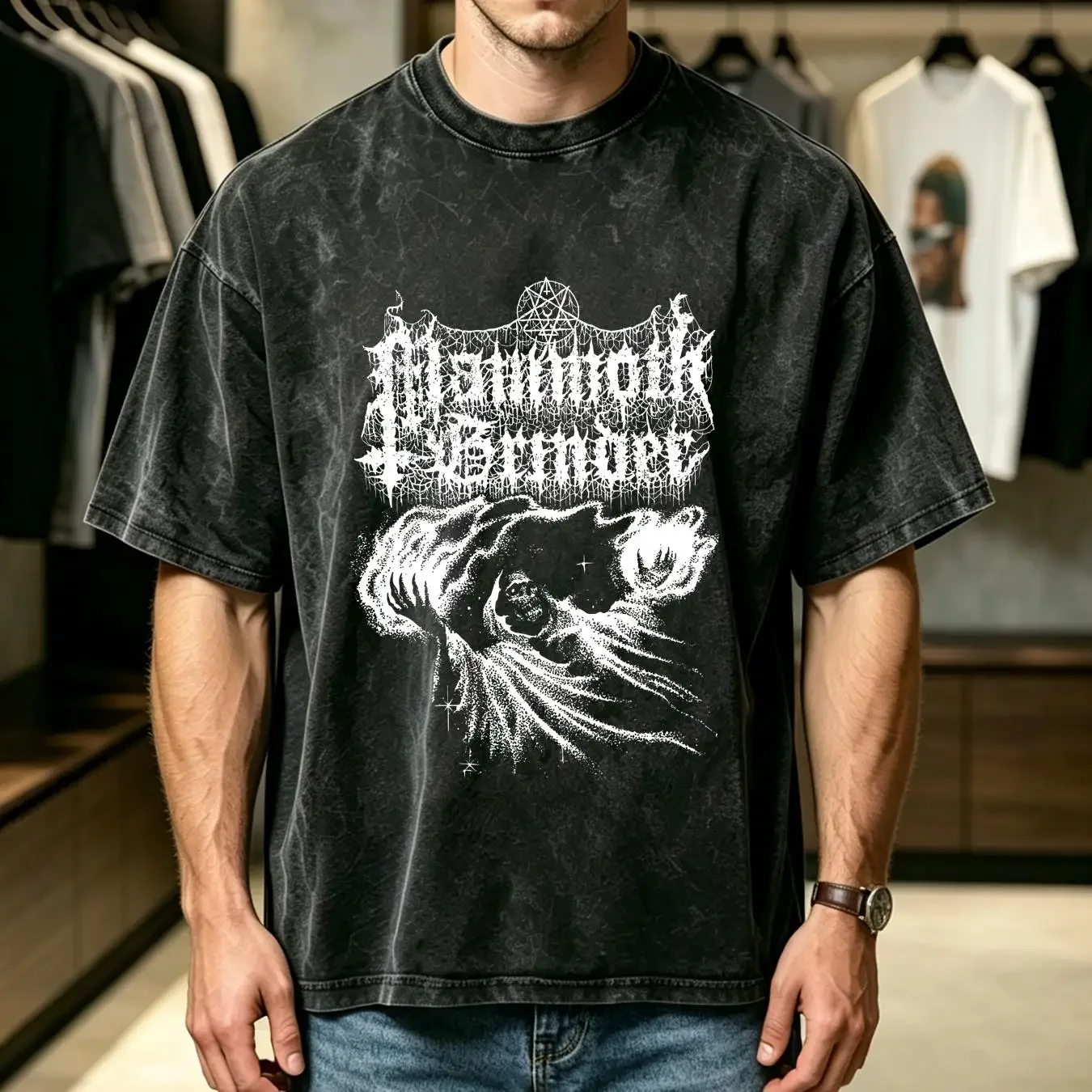 washed T Shirt MAMMOTH GRINDER Cosmic Crypt NEW Relapse Records TS4525 long or short sleeves vintage Washed streetwear