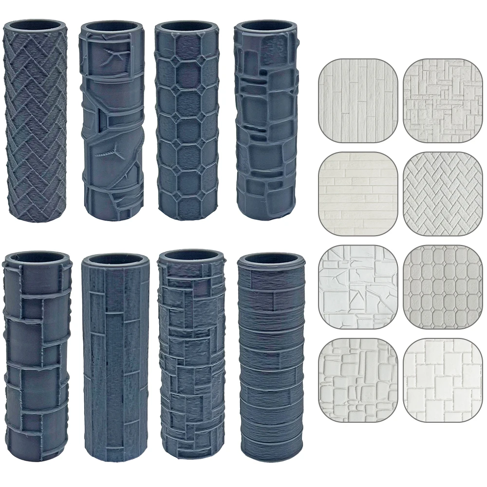3D Printed Texture Roller For Wargaming Base Clay Polymer Building Walls Or Floors