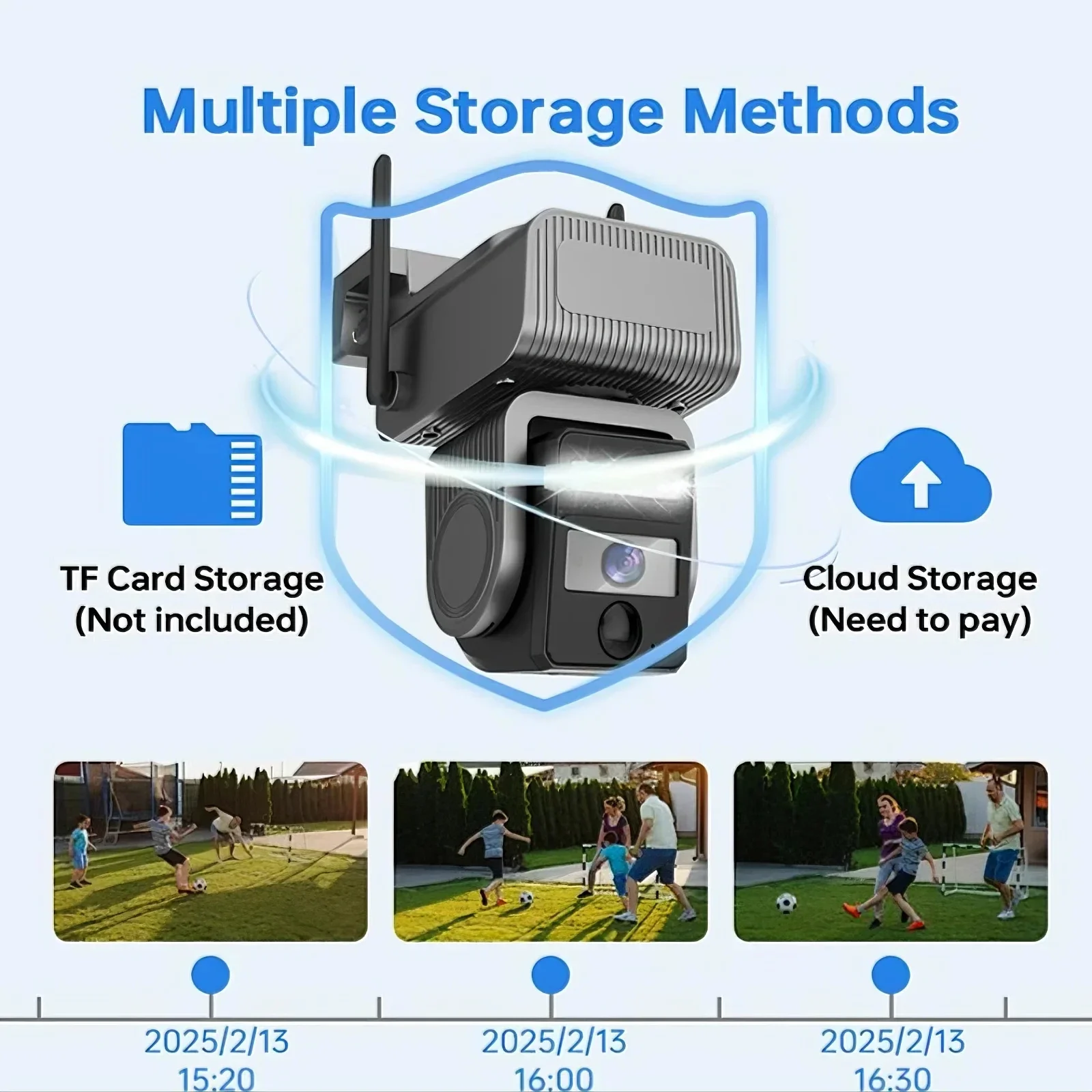 كاميرا واي فاي تعمل بالطاقة الشمسية، كاميرات مراقبة أمنية ملونة للرؤية الليلية، كشف الحركة اللاسلكية في الهواء الطلق، شاشة صوت عالية الدقة في اتجاهين #3