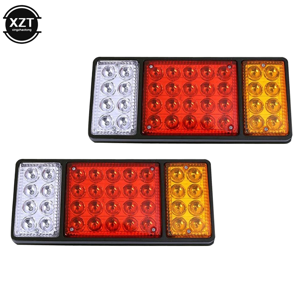 2Pcs 12V/24V 36LED Taillights Car Truck RV Van Bus Rear Tail Trailer Lights Signal Indicator Brake Stop Reverse Lamp