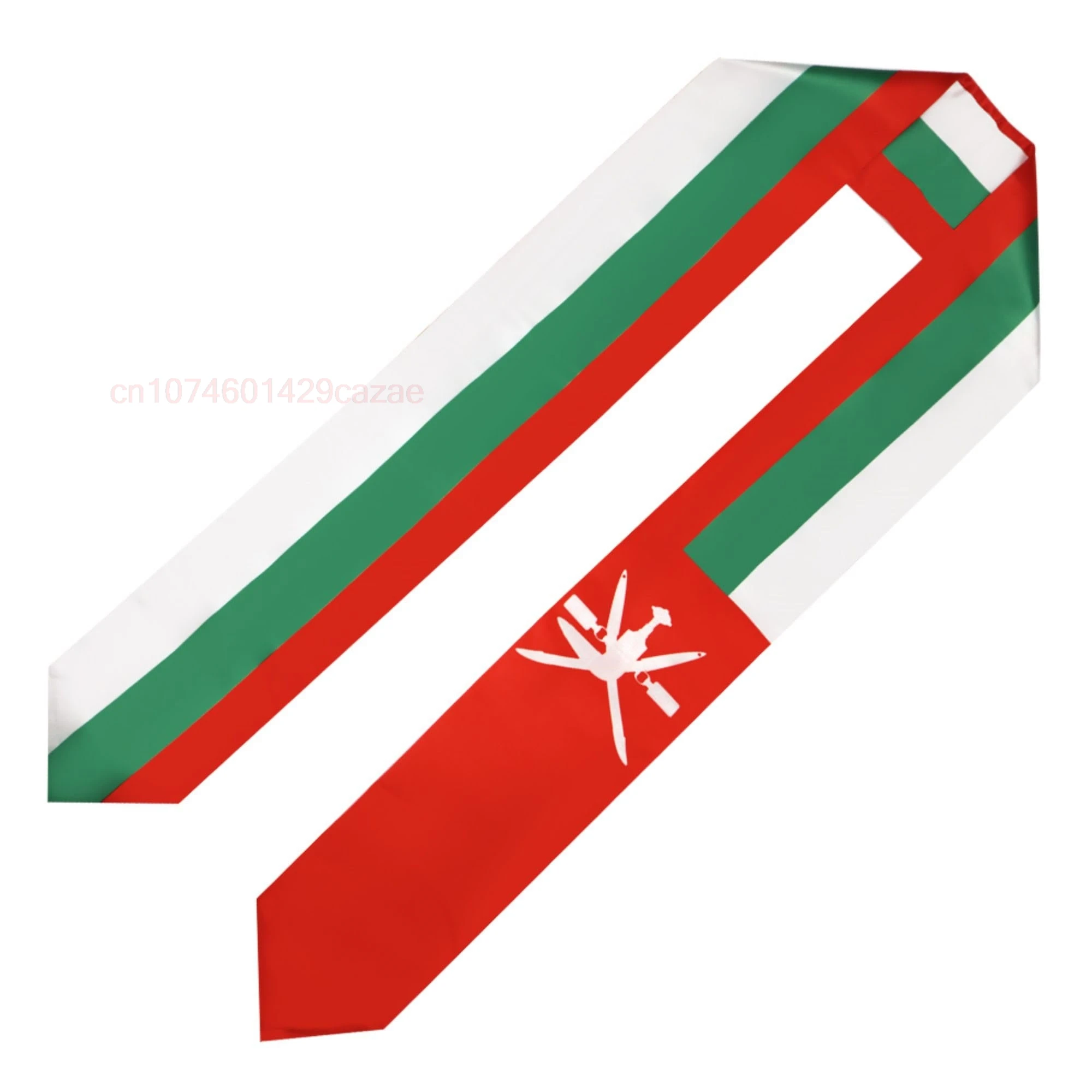 Oman Flag 180*15CM Graduation Sash Stole Scarf Double Sided for Study Aboard International Class Of 2024