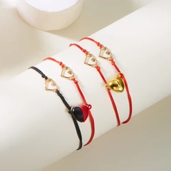 2Pcs/ Fashion Couple Bracelet Woman Man Best Friend Adjustable Woven Bracelet Matching Jewelry Lover Gift