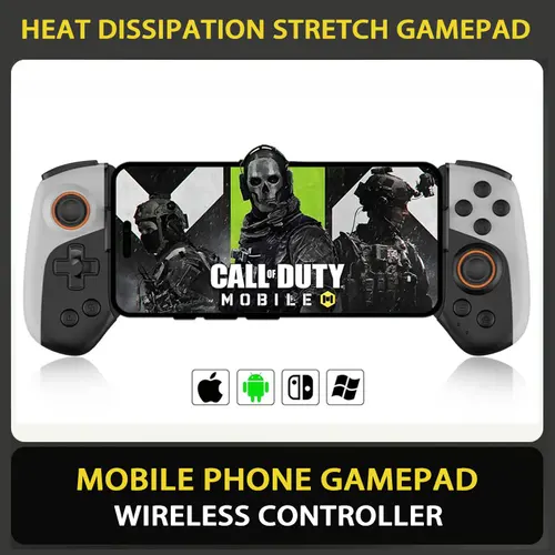 Controlador de juego de estiramiento para teléfono móvil, cableado Bluetooth, PC, tableta para Switch/iPhone/Android, controlador somatosensorial Dual Hall