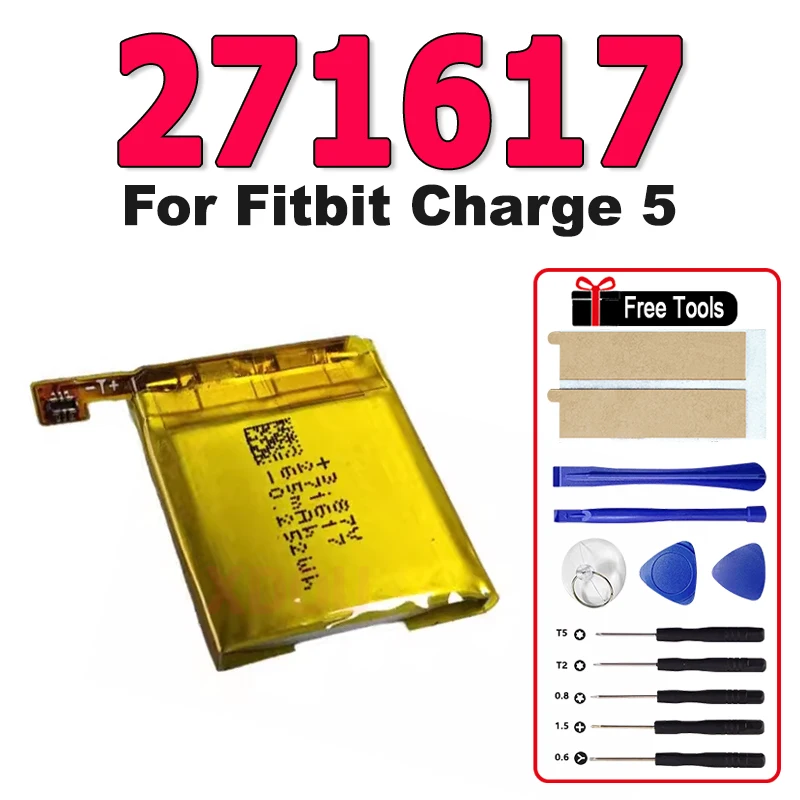 

New 271617 Replacement Battery 65mAh 271617 Battery For Fitbit Charge 5 Smart Sports Watch Batterie Accumulator AKKU+Free Tools