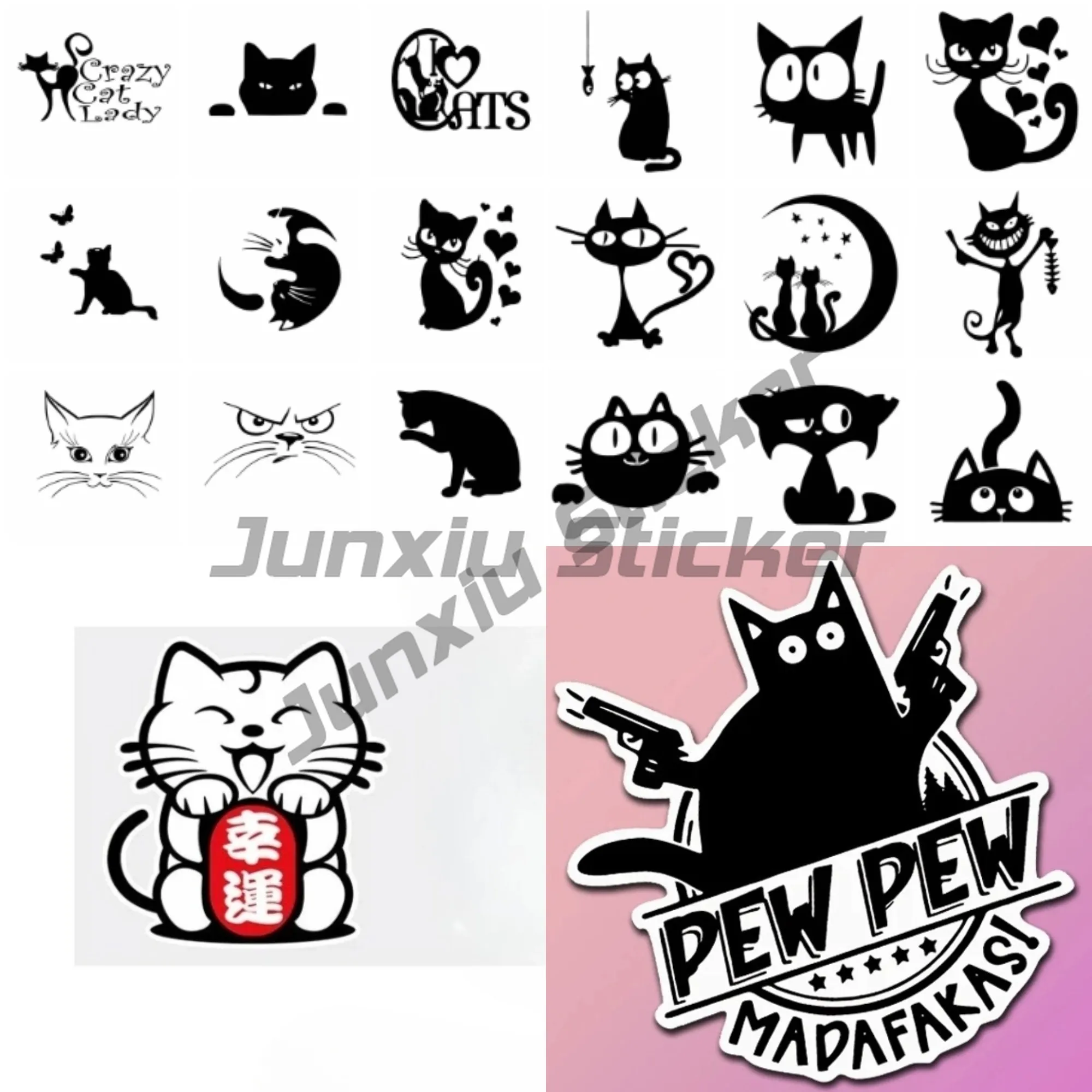

Car Sticker Decal Cute Cat Sports Styling Auto Creativity Personality Waterproof Decoration Accessories PVC