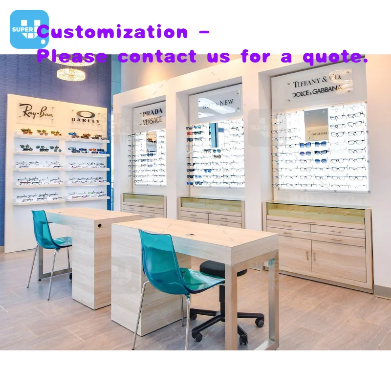 

custom.Led Lighting Custom Wooden Optical Shop Interior Design Decoration Glasses Store Furniture Eyewear Display Cabinet