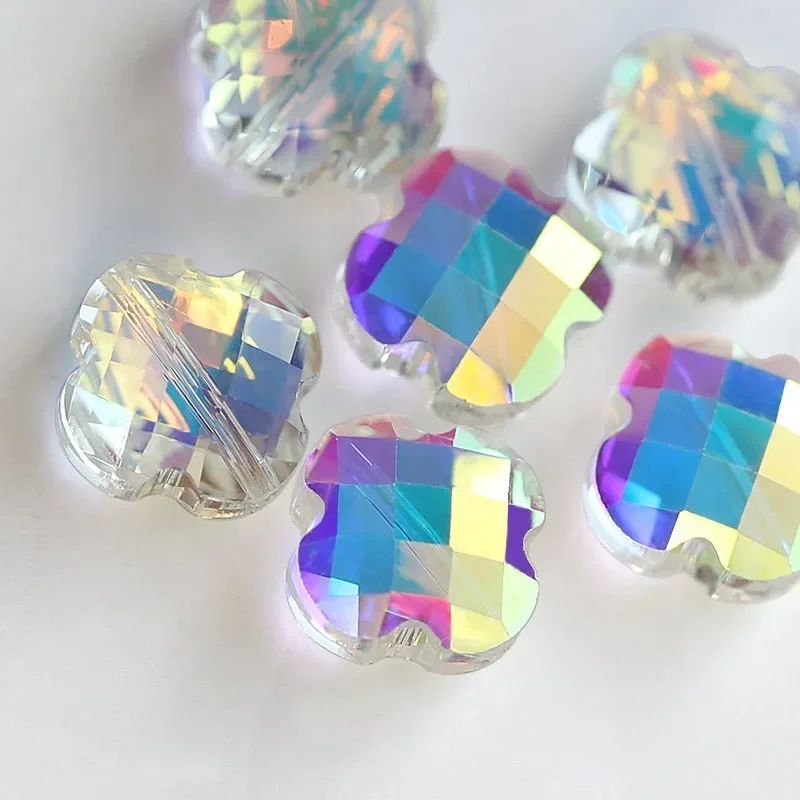

50pcs 12MM Super Shiny Cross Shape Austria crystal beads faceted Beads Glass Loose Spacer Jewelry beads for Jewelry making DIY