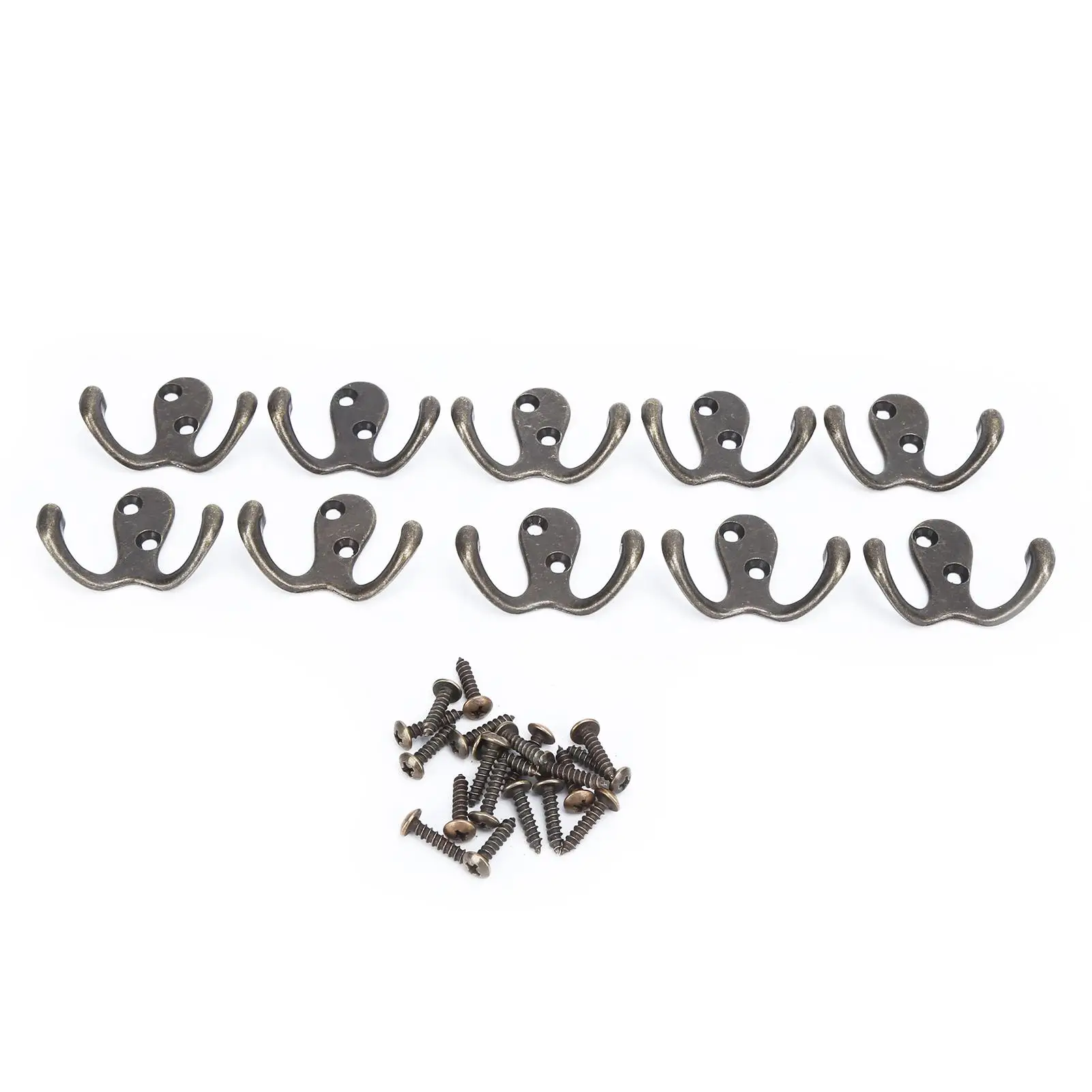 10Pcs Vintage Zinc Alloy Wall Hooks - Stylish Hangers for Coats, Bags, Hats & More - Ideal Bathroom & Kitchen Hardware