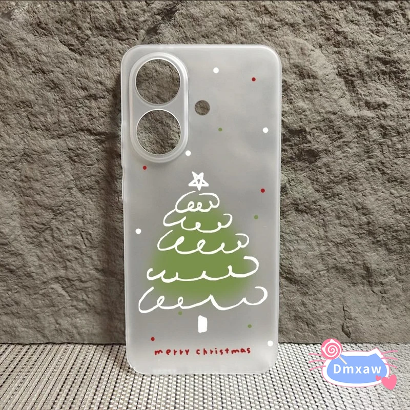 ل iQOO Z10 Z9 توربو توربو + Z7 Z6 برو لايت Z10x Z9x Z8 Z8x Z7 Z7x Z1 جراب هاتف متدرج شجرة عيد ميلاد سعيد غطاء لطيف