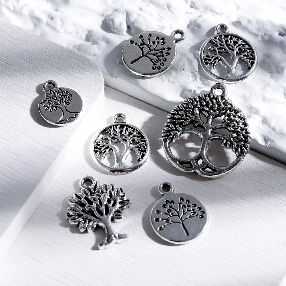 10-20Pcs/lot Mixed Style Plant Pendant Tree of Life Charms For Jewelry Making Bracelet Necklace DIY Handmade Accessories