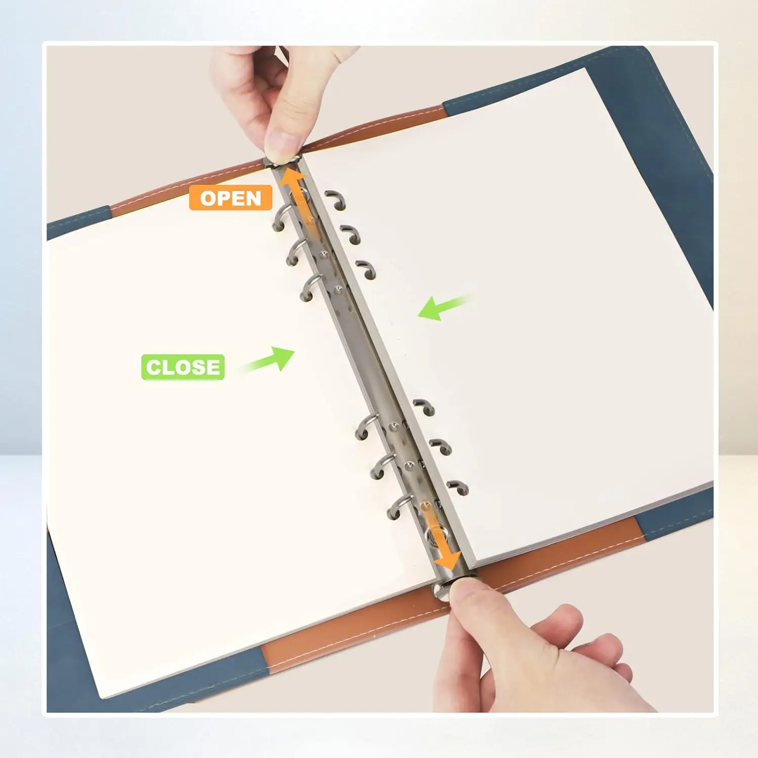 New A5 Binder Refillable Planner Notebook 6 Ring Soft PU Leather Binder Journal with Pockets, Dividers and  Line Refill Paper