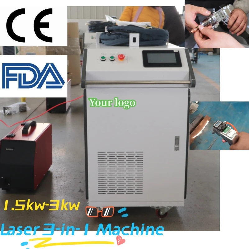 Factory Price Laser Cleaning Welding Machine EU Quality Standard Metal Stone Graffiti Coatings Removing 3-in-1 Machine
