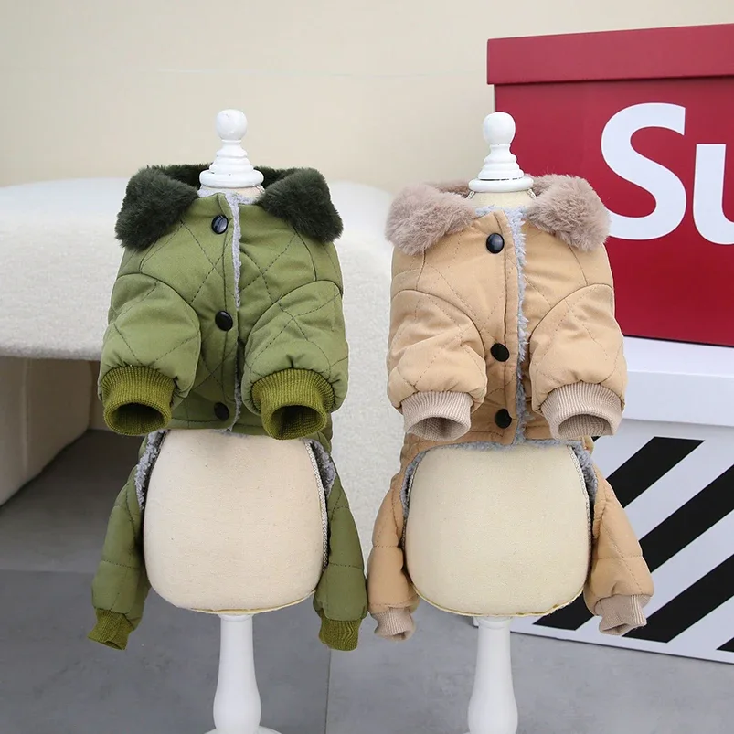 Winter Small Dogs Jumpsuit Clothing Warm Pet Jacket Coat French Bulldog Chihuahua Pug Outfit Yorkies Costumes Dog Accessories