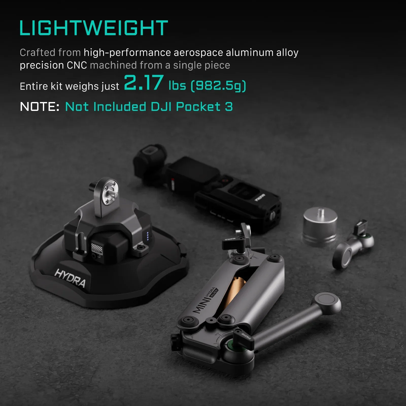 TILTA HDA-T15 Hydra Alien Mini Car Shock Absorbing Arm Car Shooting Electric Suction Cup For DJI Pocket3 Pocket4 for insta360 X4