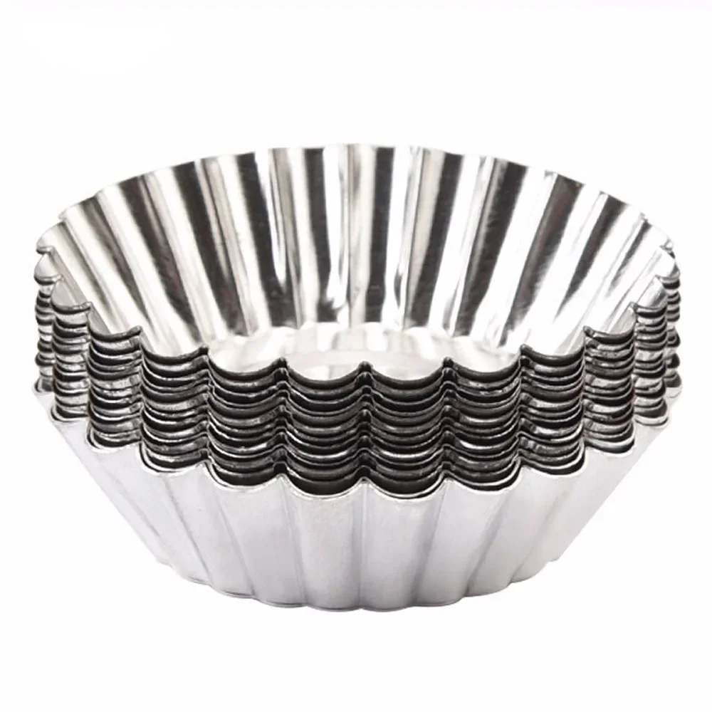 100pcs/lot Muffin Cupcake Paper Cups Egg Tart Mold Aluminum Cake Cookie Mold Non-Stick Mini Tartlets Pans Baking Cup