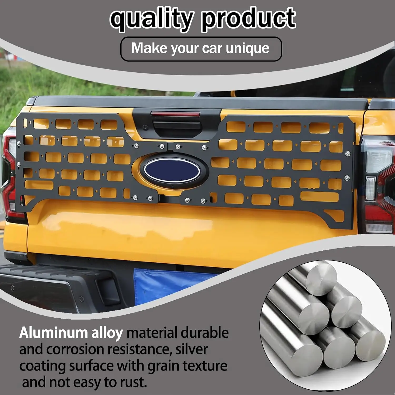 

Кронштейн для крепления инструментов на заднюю дверь внедорожника из алюминиевого сплава (MOLLE-панель) для Ford Ranger 2015-2026, автомобильные аксессуары