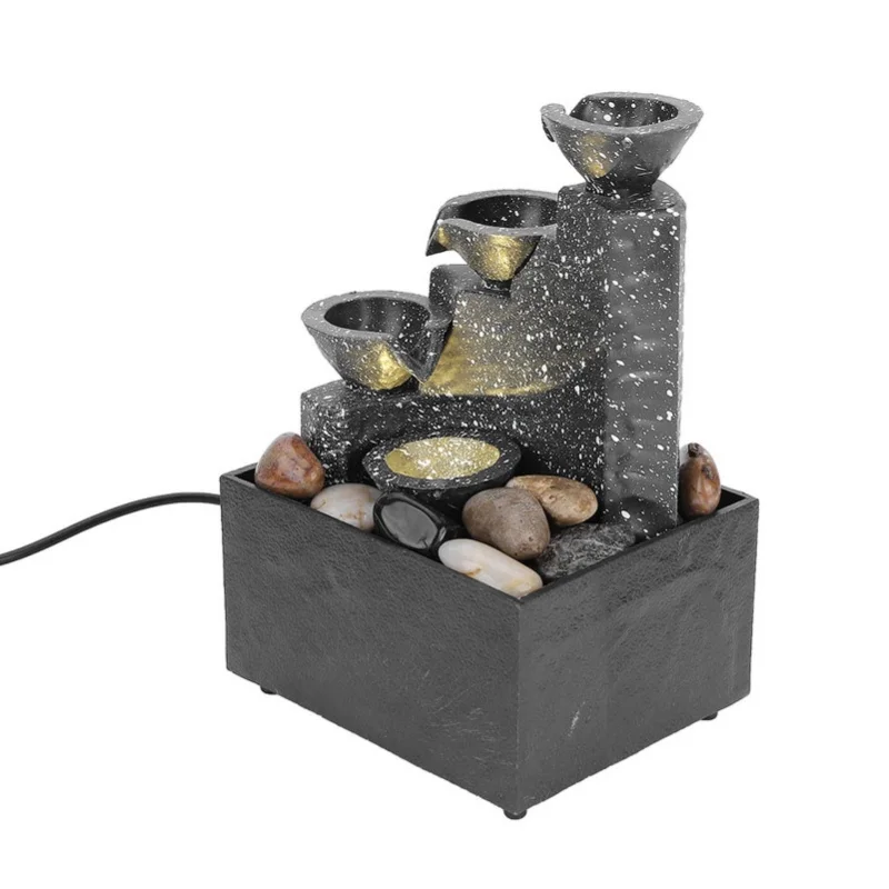 Ornamen Air Mancur USB Desktop untuk Dekorasi Meja Rumah atau Kantor Dalam Ruangan