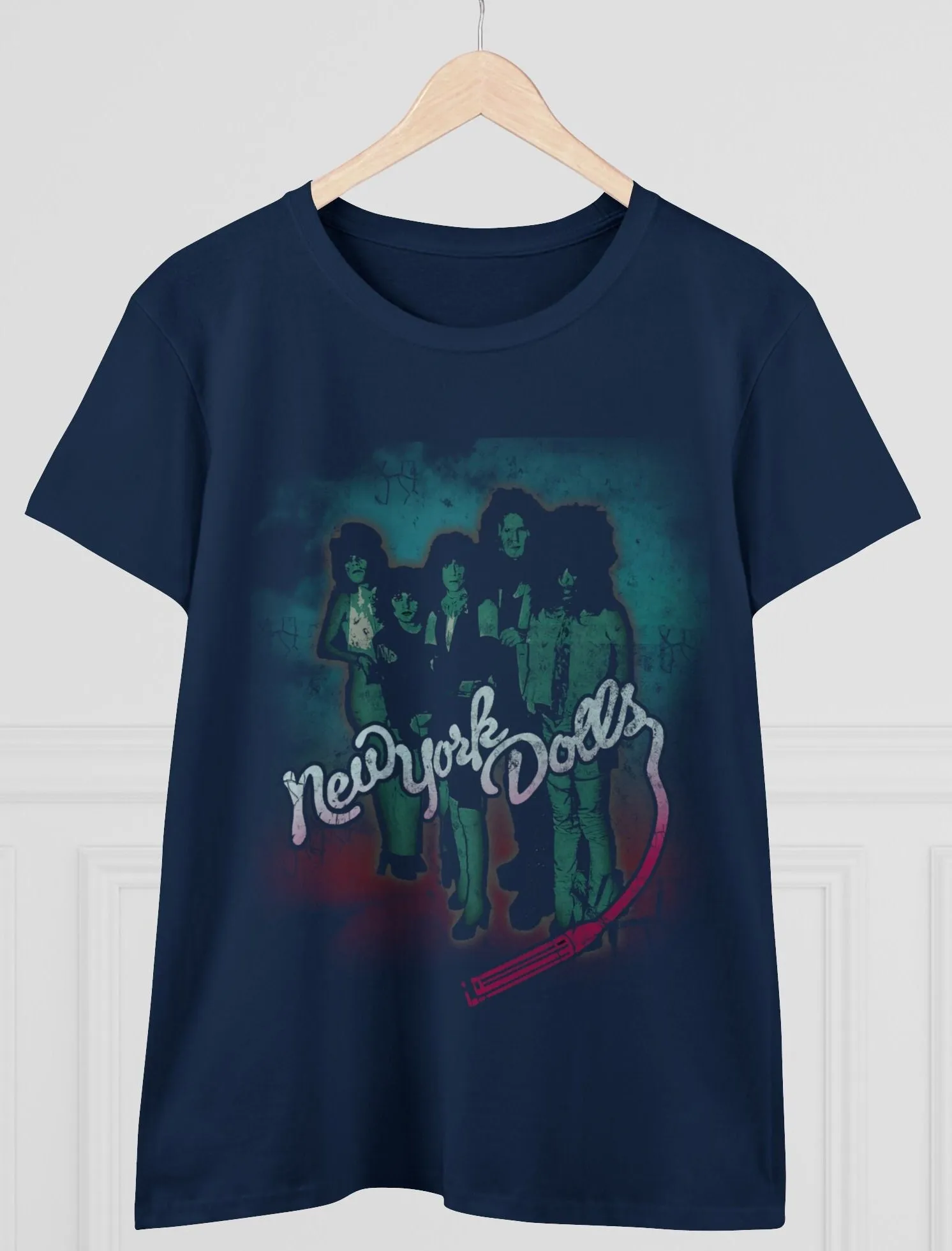 Vintage Style New York Dolls Women'S Midweight Cotton T Shirt