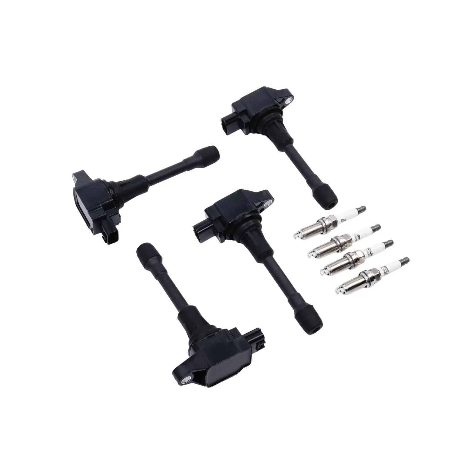 4Pcs Ignition Coil and Double Iridium Spark Plug For Nissan Altima Cube Rogue Sentra Urvan Versa NV350 NV200 Infiniti Q70 FX50 QX70 Engine Parts UF-549 22448ED000 22448JA00A 22401JA01B