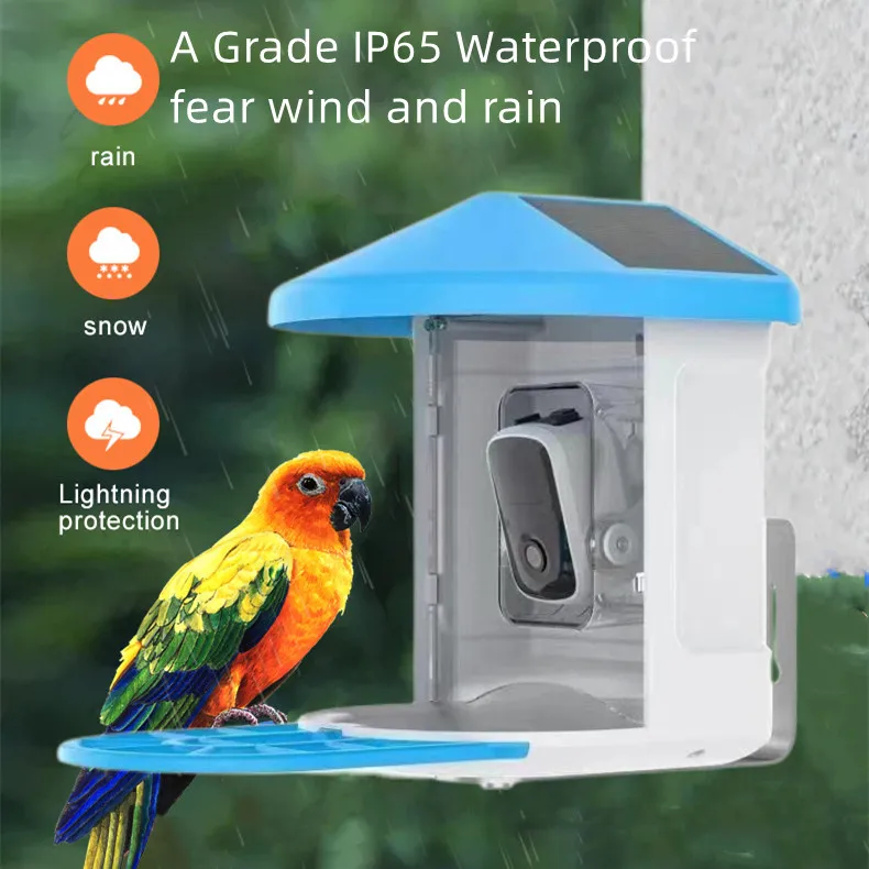 Solar Cell Camera Bird Food Feeder Waterproof Bird Feeder With Camera Automatic Smart Bird Feeder Outdoor