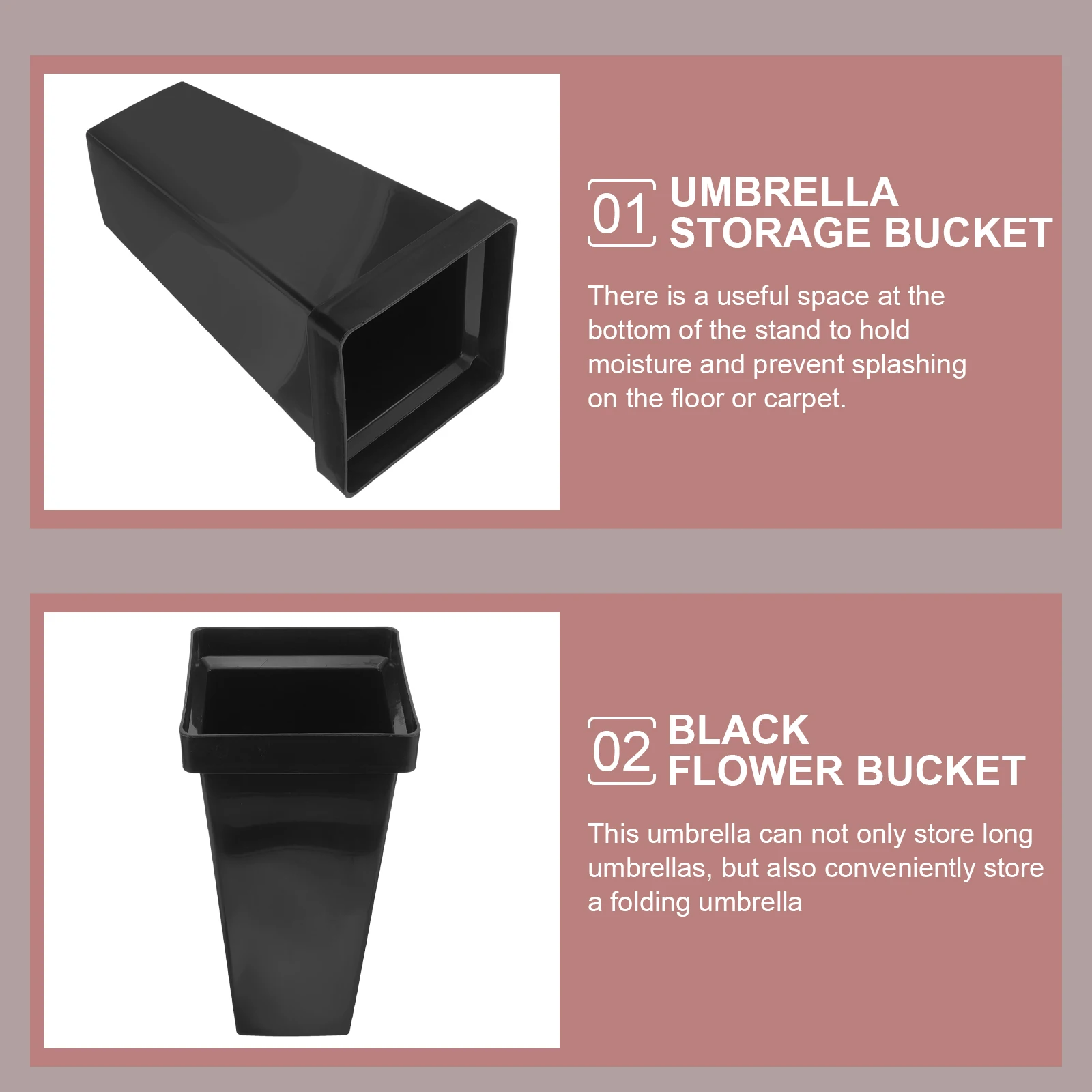 

Umbrella Storage Bucket Entryway Basket Tall Holder Bin for Umbrellas Flower Indoor