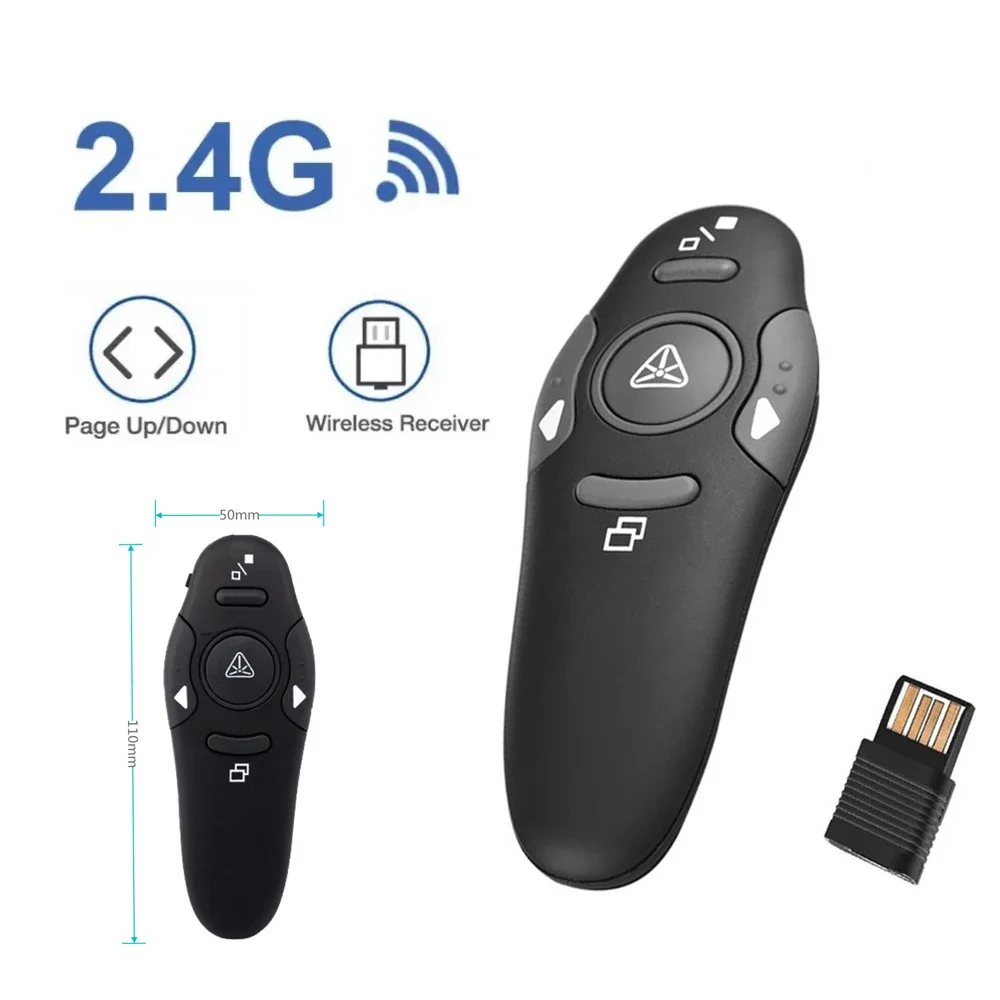 2.4GHz Wireless USB Presenter Remote Control Powerpoint Presentation Remote Control PPT Flip Pen Pointer Clicker for Teacher