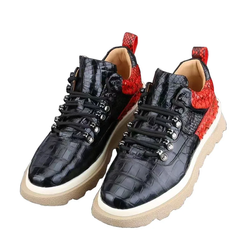 

BATMO 2023 new arrival Fashion Crocodile Belly Skin causal shoes men,male Genuine leather shoes