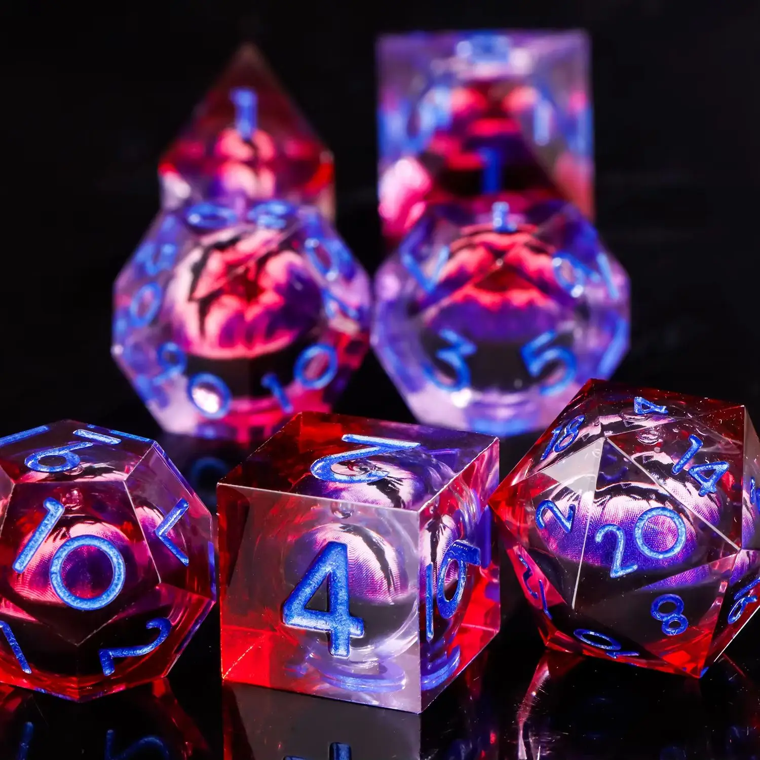 

DND Resin Eyes Dice Set, D&D Polyhedral Dice for Dungeons and Dragons RPG, MTG Role Playing Games D and D Dice 7pc D20 Dice Gift