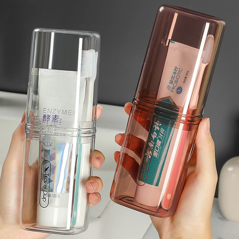 حاويات سفر لفرشاة الأسنان الشفافة، علبة فرشاة أسنان محمولة للاستخدام الخارجي/رحلة عمل/ملحقات السفر #2