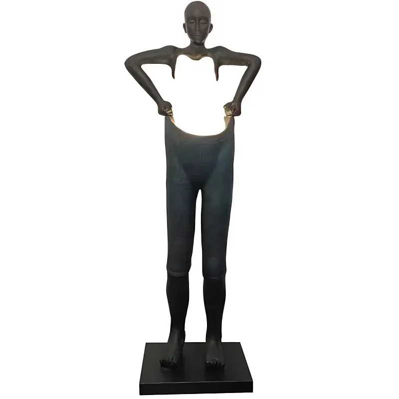 Nordic Humanoid Sculpture Floor Lamp Long Arm Holding Ball Creative Design Exhibition Hall, Living Room Ornaments, Standing Lamp