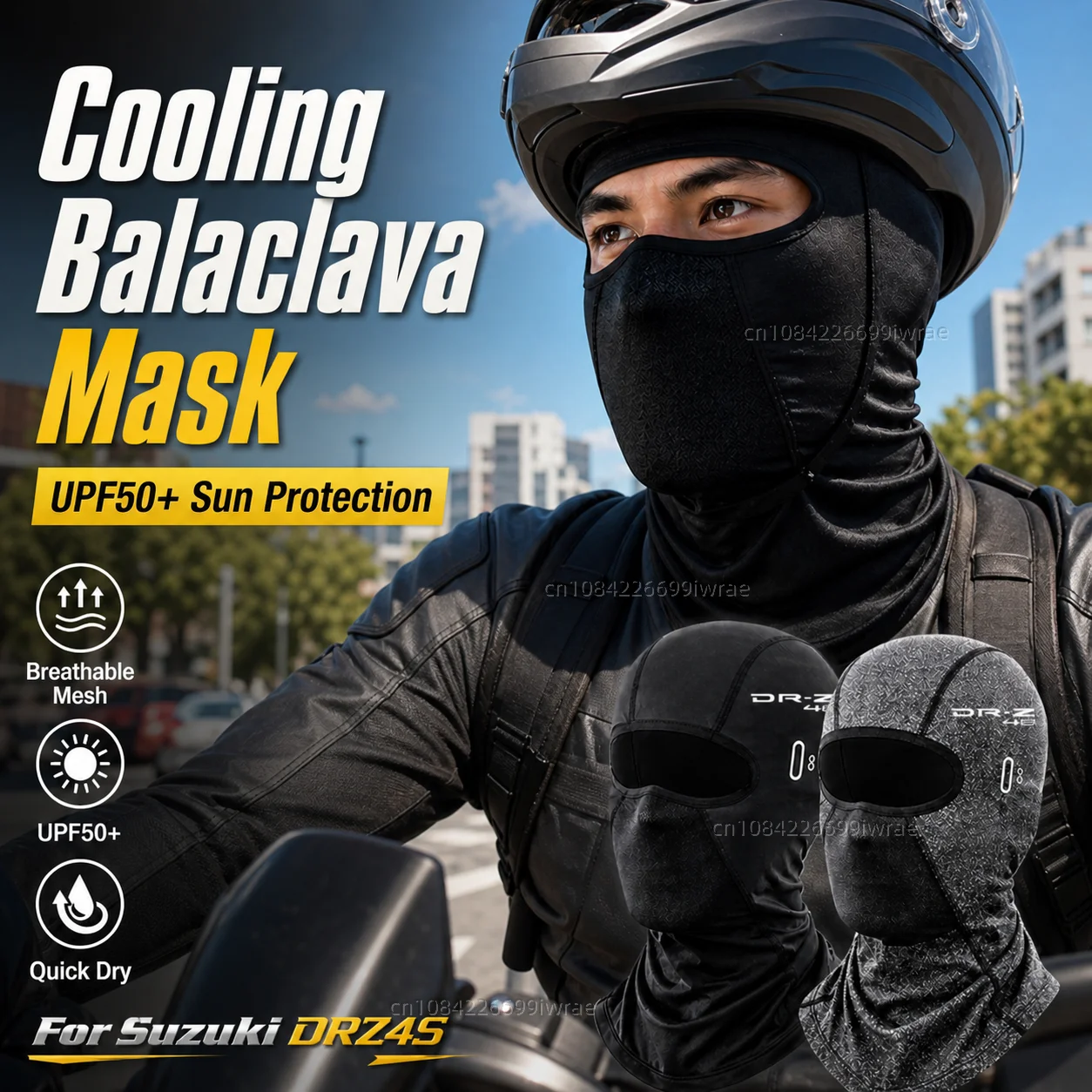 Cooling Motorcycle Balaclava Mask UPF50+ UV Protection Breathable Face Cover Summer For Suzuki DRZ400 DRZ400E DRZ400S DRZ400SM
