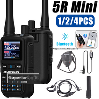 1/2/4PCS Baofeng UV-5R Mini Two Way Radio Bluetooth Programming Multi Band Fast Copy Frequency Dual PTT Type-C 999CH Black Color