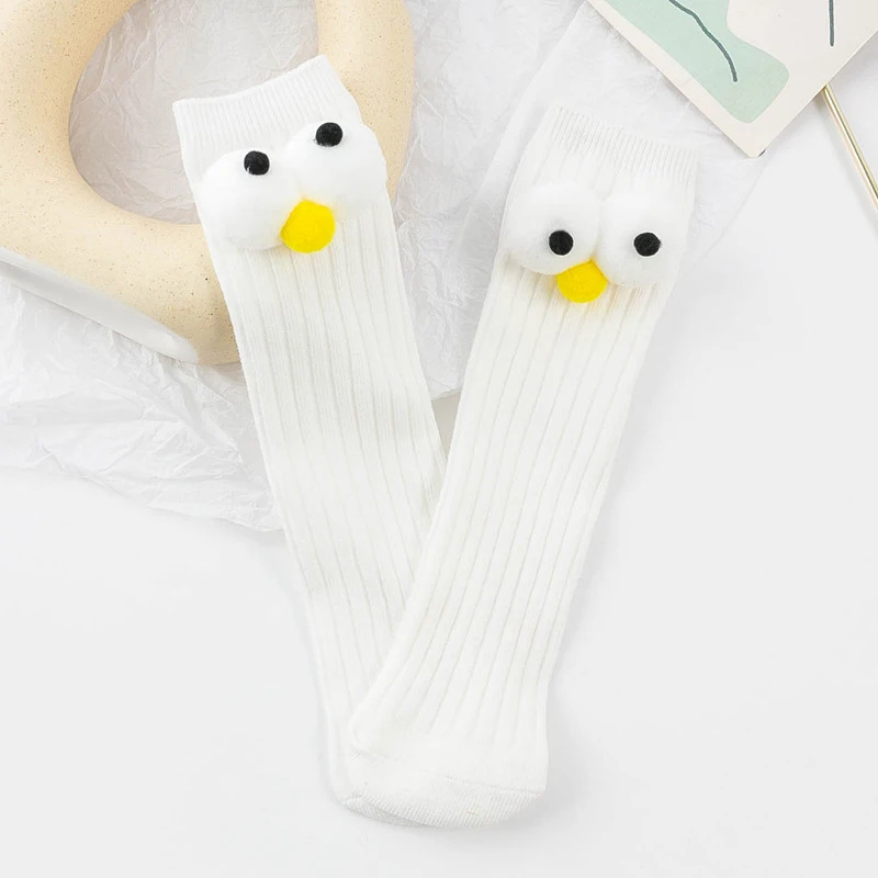 

BeQeuewll Baby Knee High Socks Fall Winter Soft Toddler Tube Socks Funny Cute Big Eye Tall Socks Stockings for Infants Kids