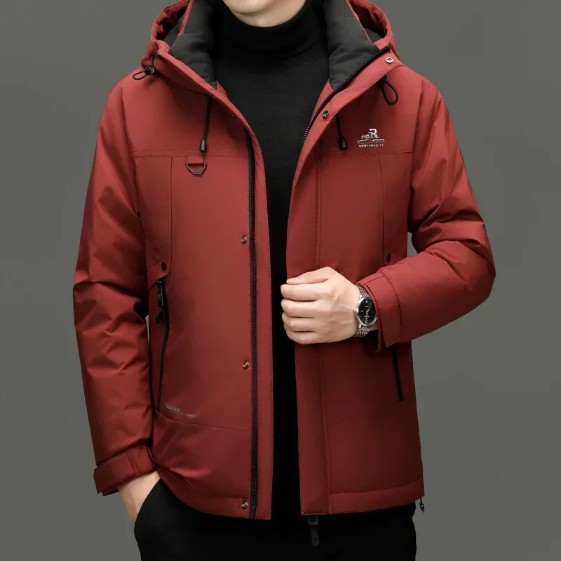 YEAE Short Down Jacket Duck Down Male Padding New in Down Coats Designer Clothes Men Mens Winter Jacket Hooded Jackets Mens Coat