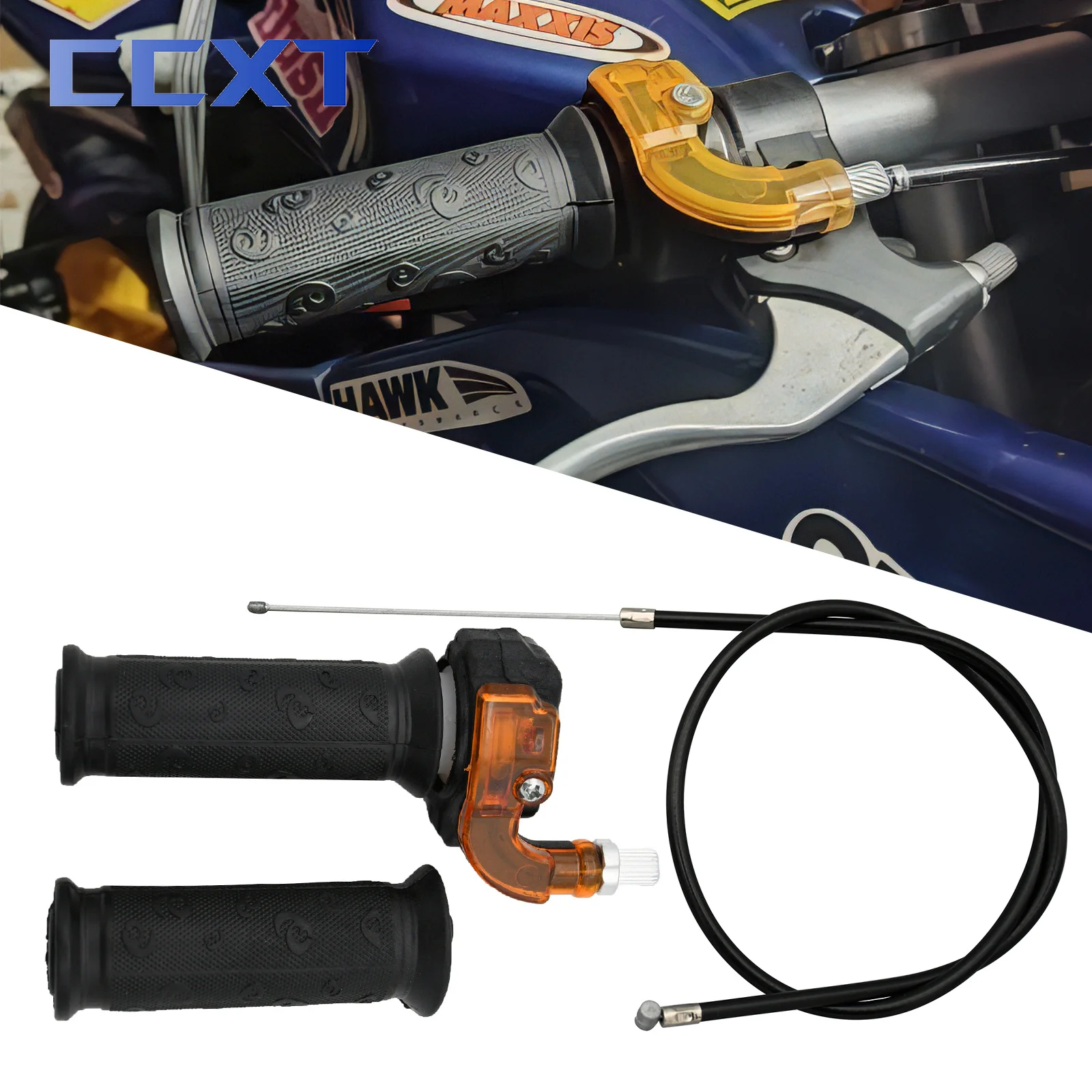 Poignée d'accélérateur torsadée et câble, pour moto de poche 47cc 49cc ATV Mini moto guidon 22mm, partie universelle