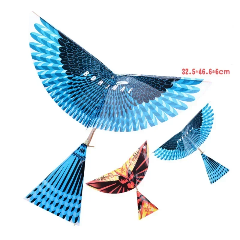 New Flying Birds Kite Elastic Rubber Band Powered Flying Birds Kite Funny Kids Toy Gift Outdoor Sports 1PC Random Color